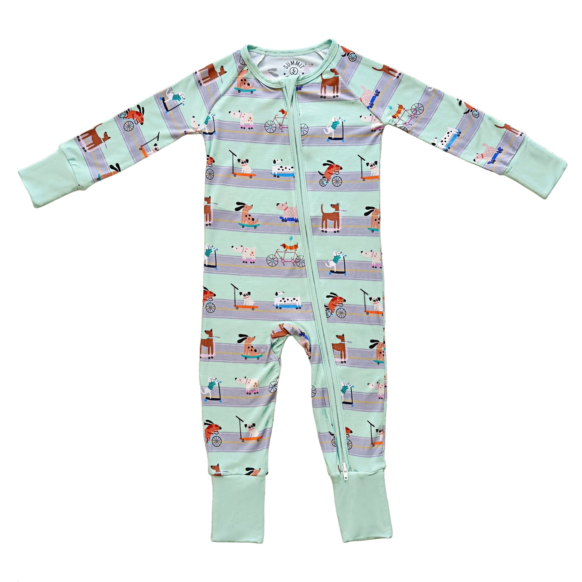 Waggin' Wheels- Bamboo convertible footie- Zippy pajamas - Summit and Nest