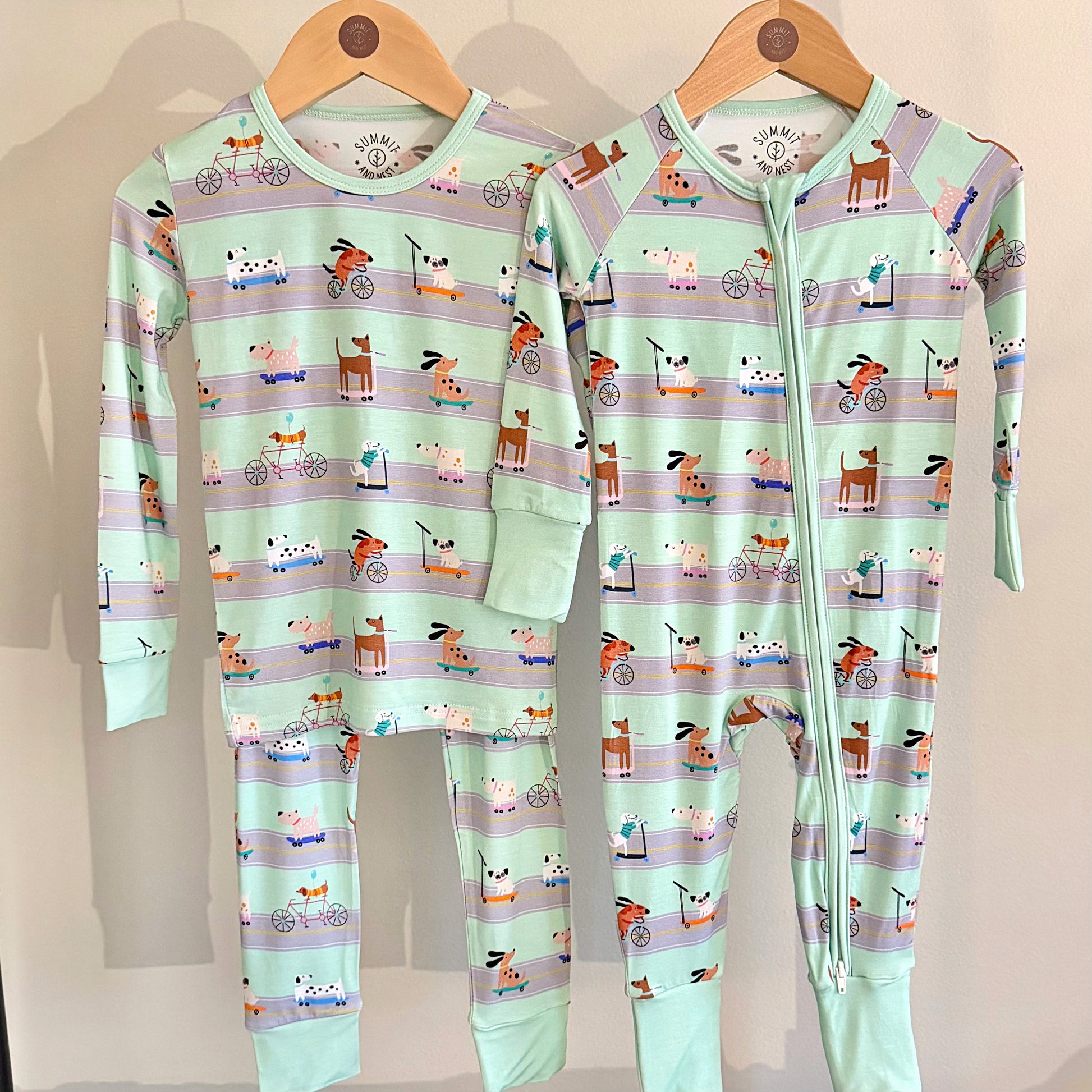 Waggin' Wheels- Bamboo two piece pajama set- Toddler and big kid - Summit and Nest