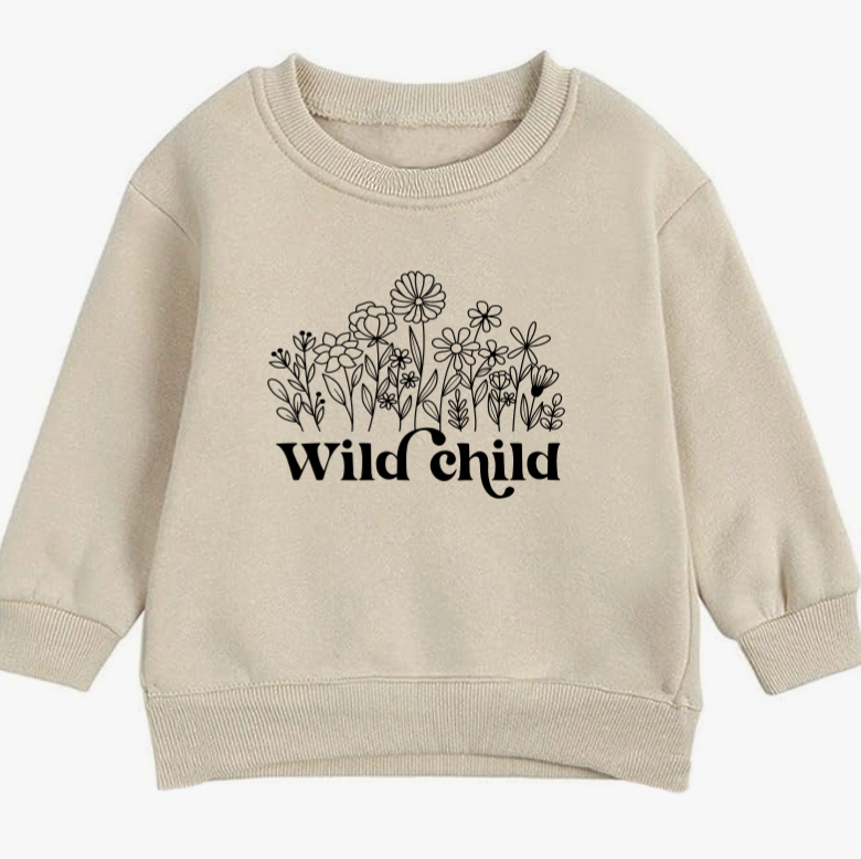 Wild child- Organic cotton infant and toddler sweatshirt - Summit and Nest