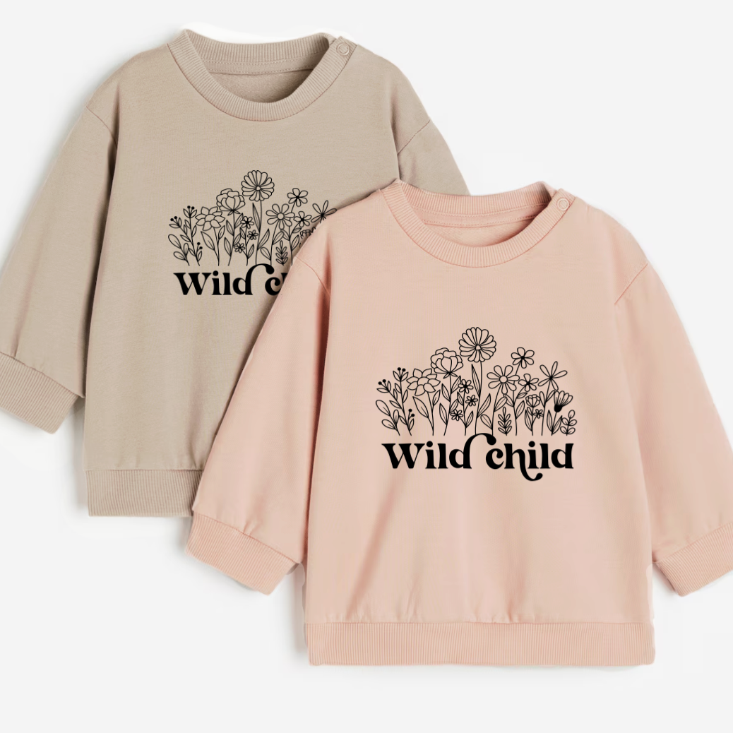 Wild child- Organic cotton infant and toddler sweatshirt - Summit and Nest