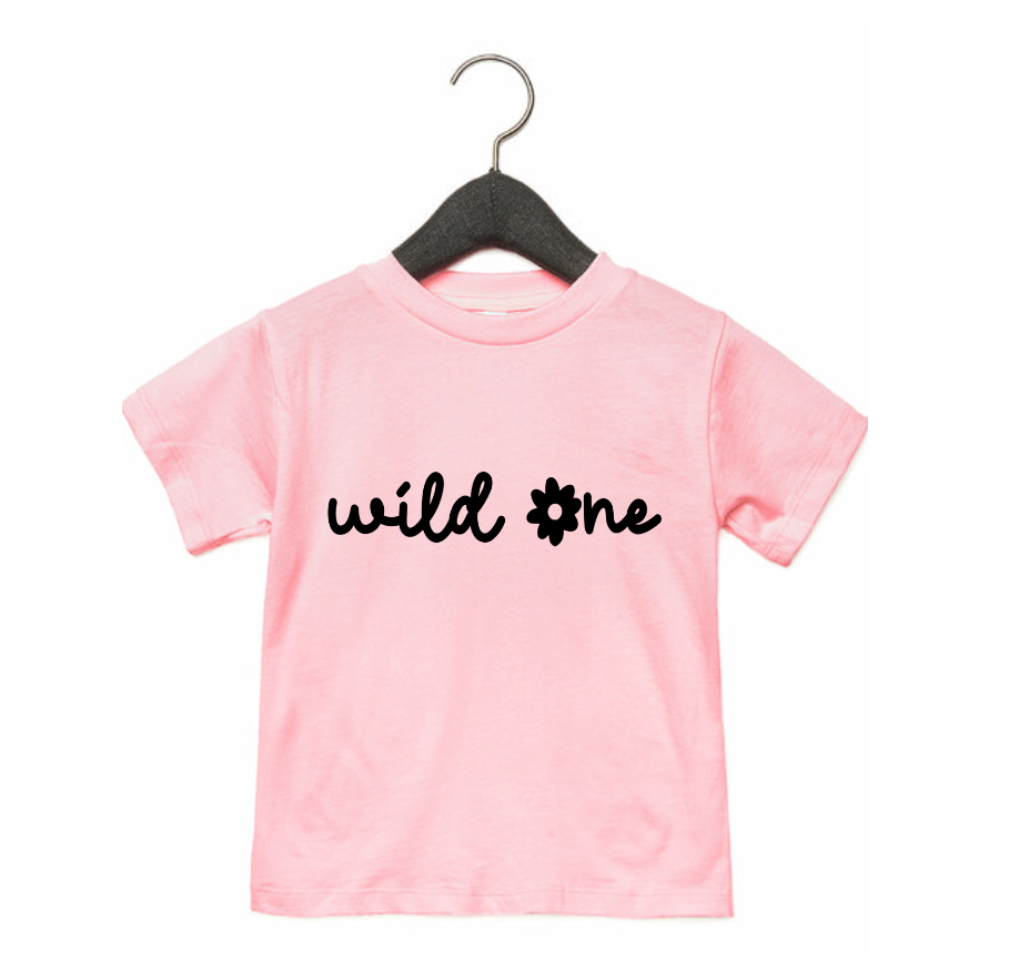 Wild One- Flower- Girl's shirt and infant bodysuit