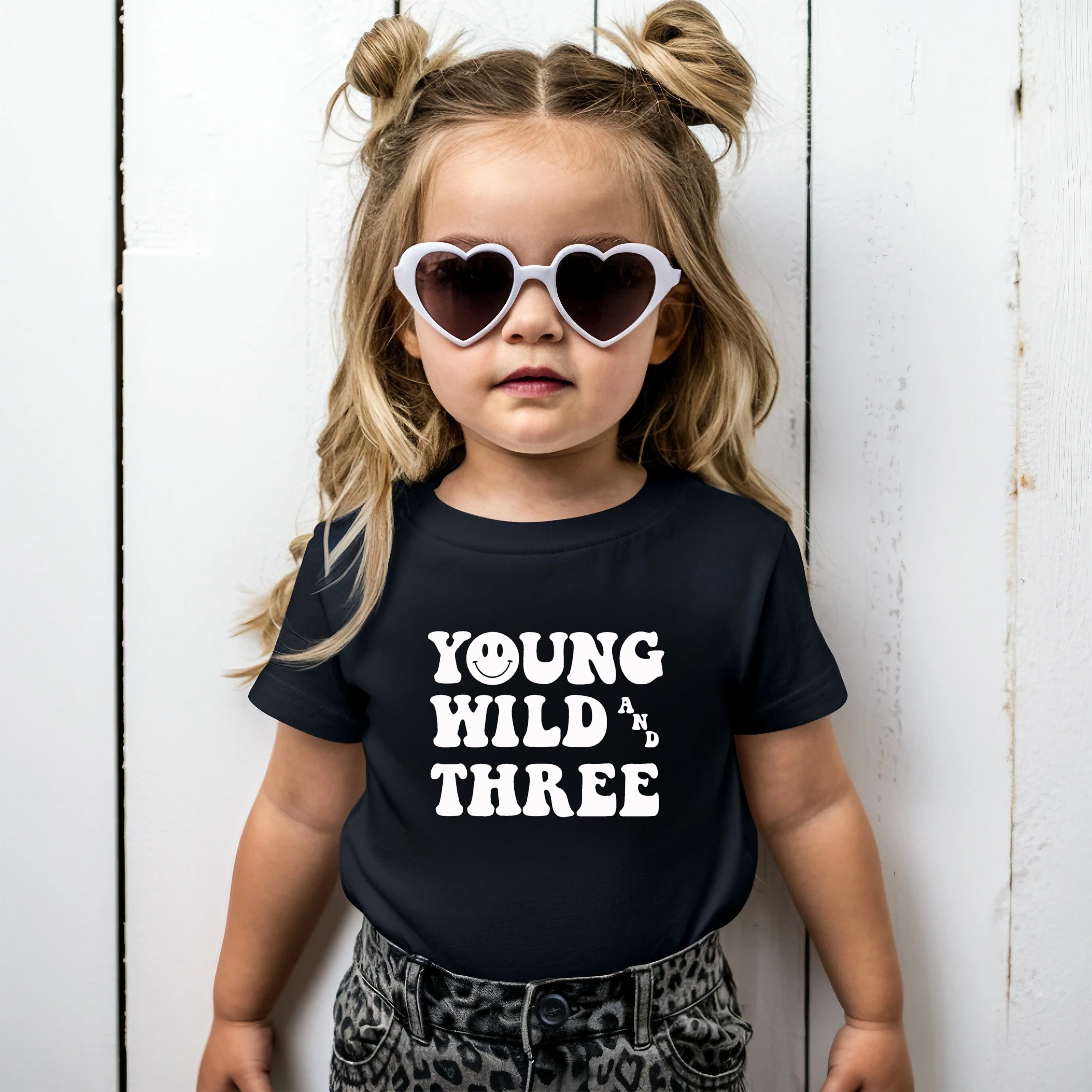 Young, wild, and three. Third birthday- Children's shirt - Summit and Nest