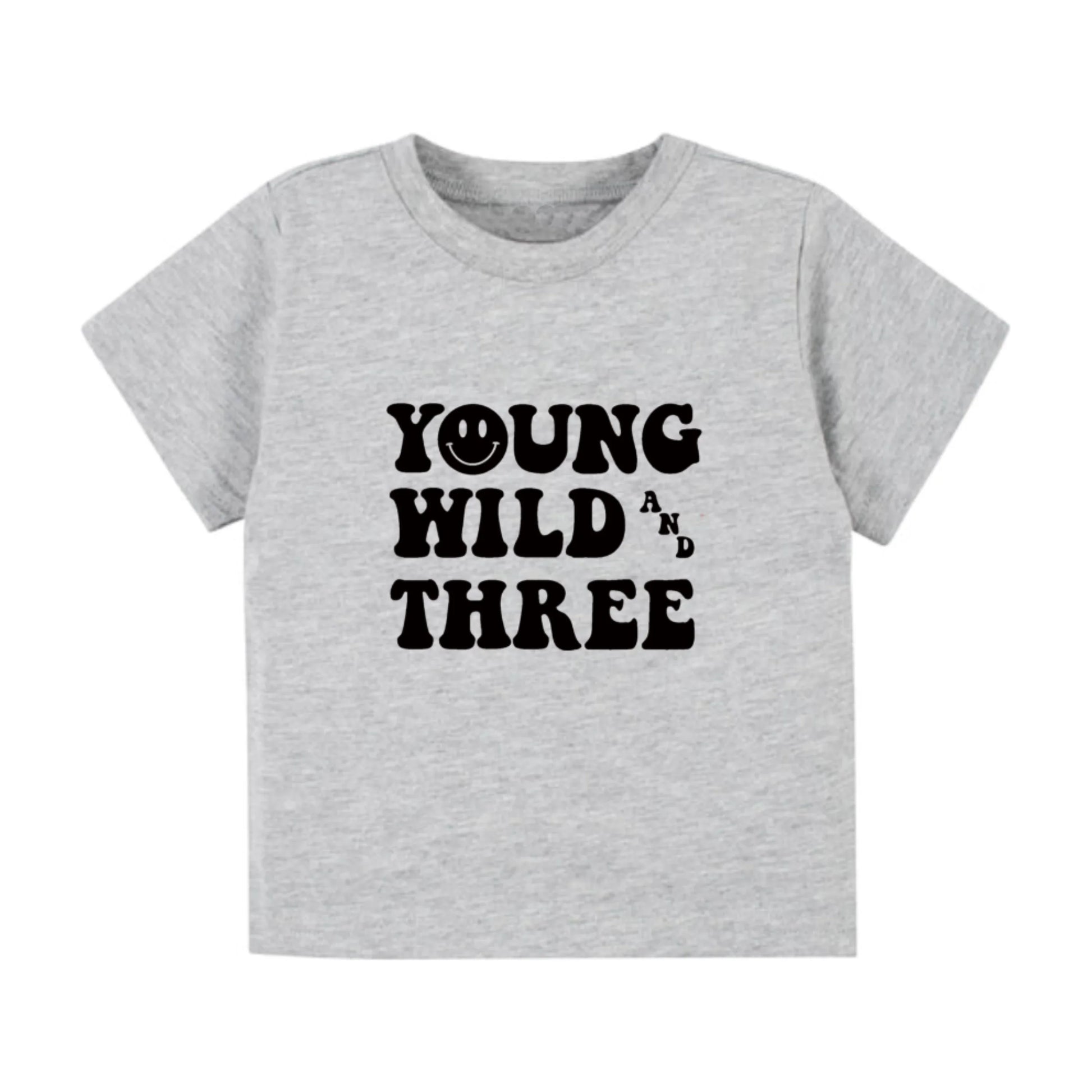 Young, wild, and three. Third birthday- Children's shirt - Summit and Nest