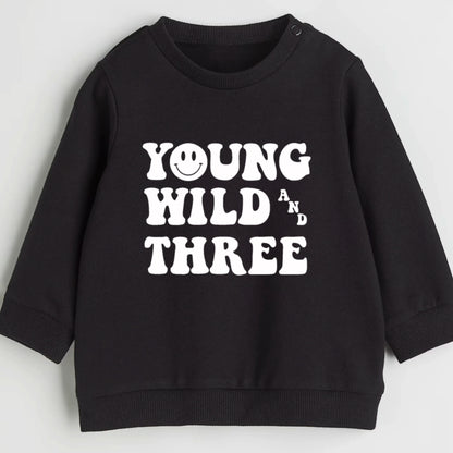 Young, wild, and three- Organic cotton toddler sweatshirt - Summit and Nest