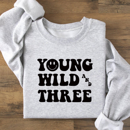 Young, wild, and three- Organic cotton toddler sweatshirt - Summit and Nest