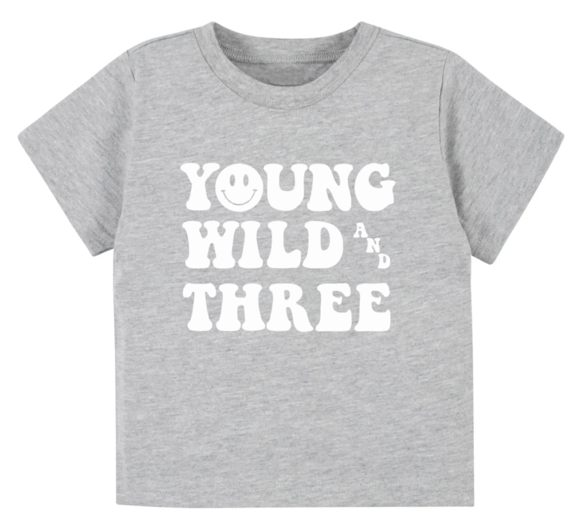 Young, wild, and three. Third birthday- Children's shirt - Summit and Nest