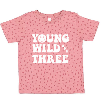 Young, wild, and three. Third birthday- Children's shirt - Summit and Nest