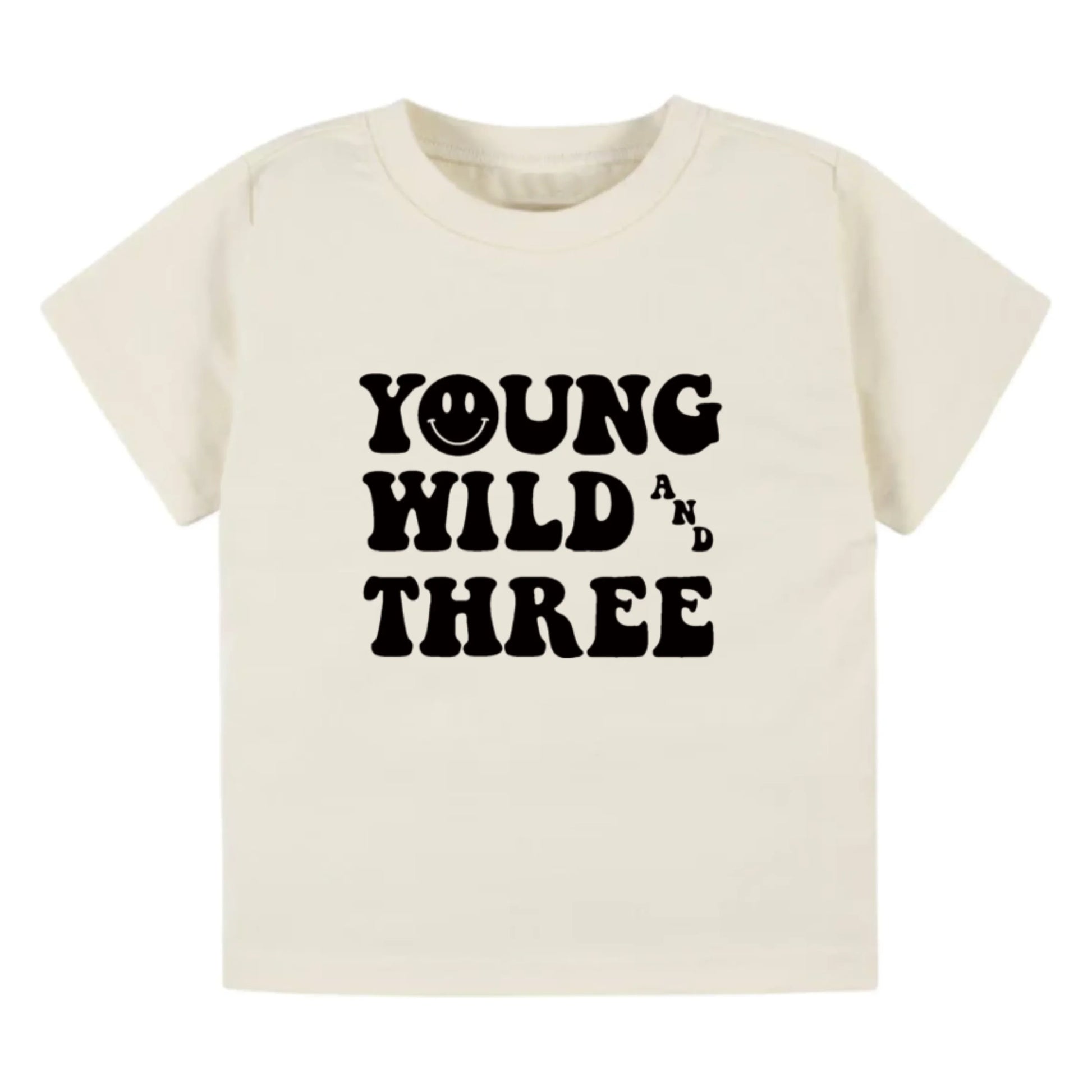 Young, wild, and three. Third birthday- Children's shirt - Summit and Nest