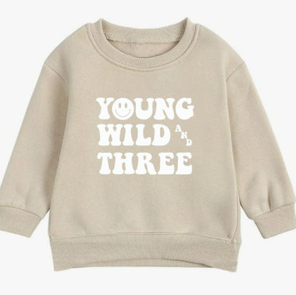 Young, wild, and three- Organic cotton toddler sweatshirt - Summit and Nest