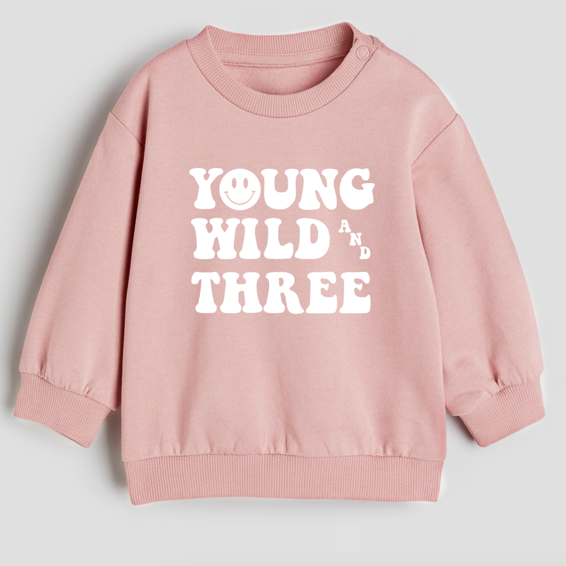 SALE- Young, wild, and three- Organic cotton toddler sweatshirt - Summit and Nest
