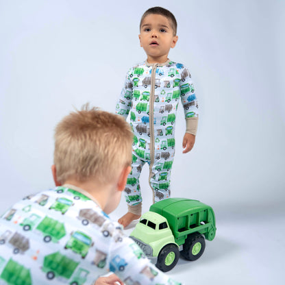 Trash day- Bamboo convertible footie- Zippy pajamas
